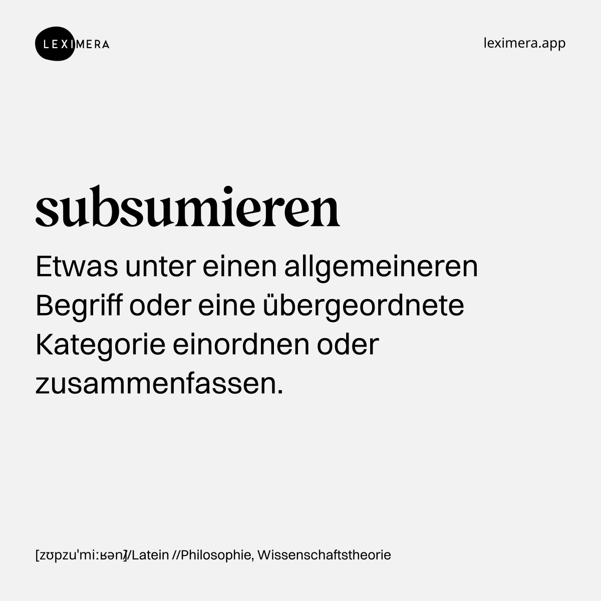 subsumieren - Wort Bild