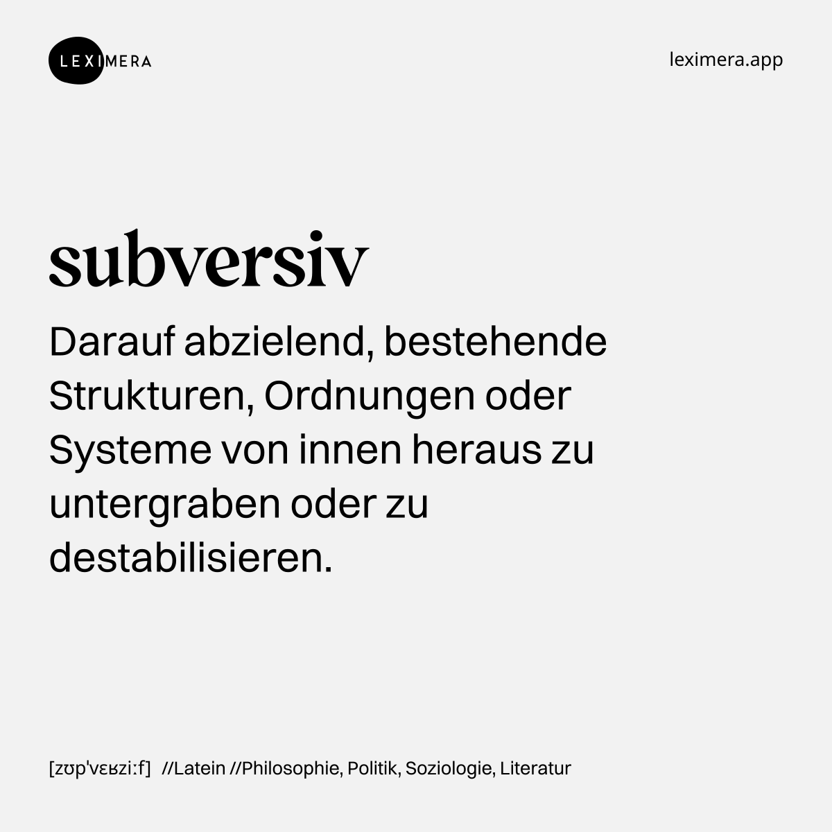 subversiv - Wort Bild