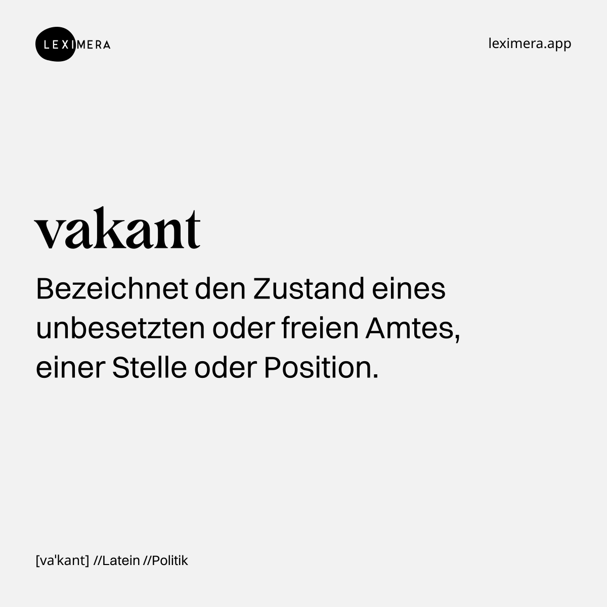 vakant - Wort Bild