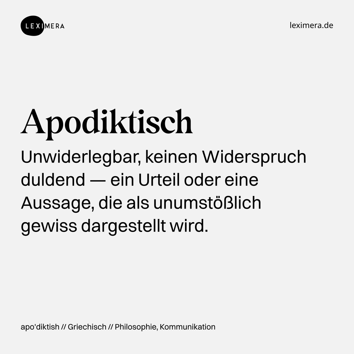 Apodiktisch - Visualisierung