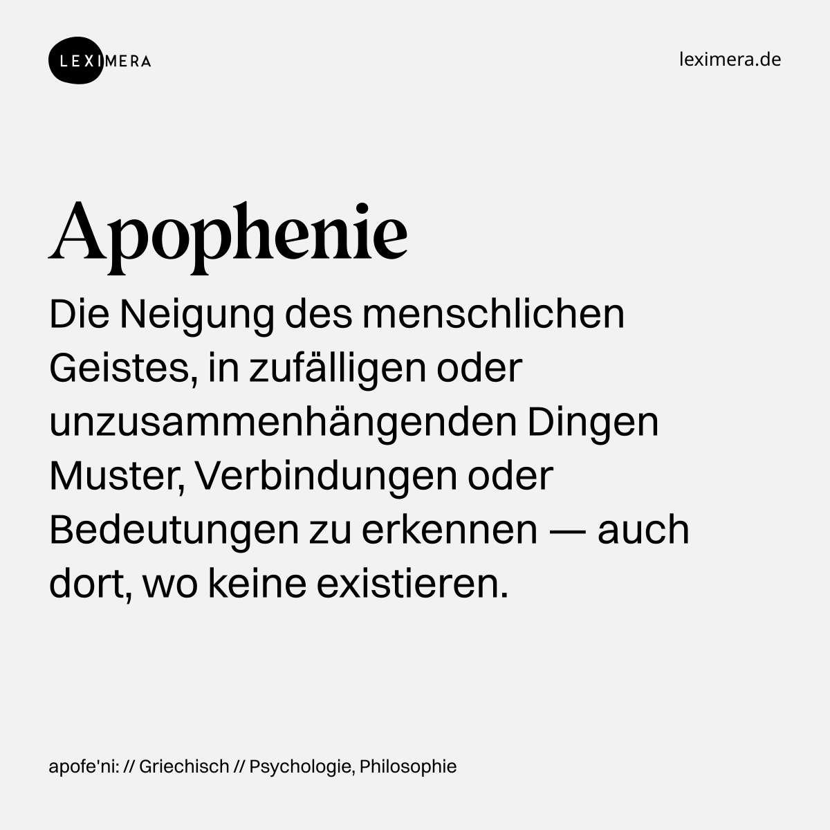 Apophenie - Wort Bild