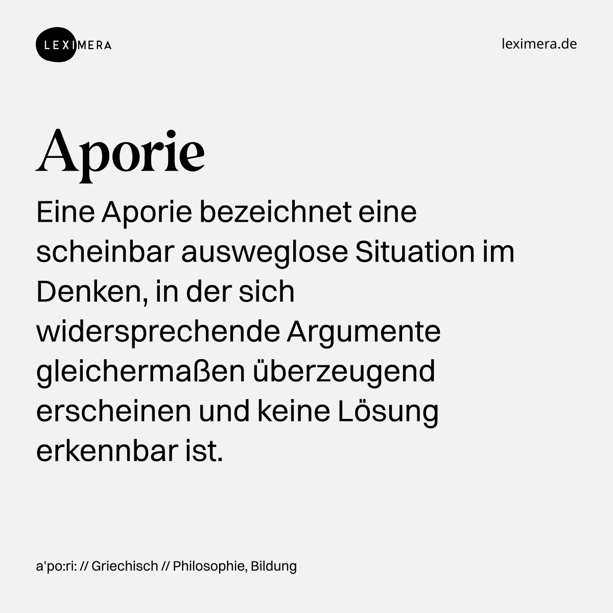 Aporie - Wort Bild