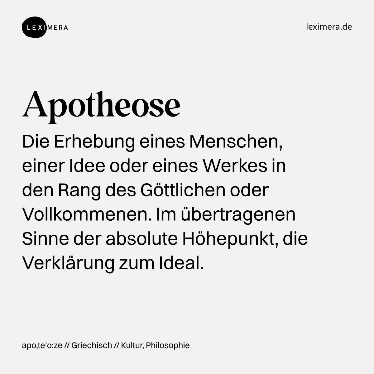 Apotheose - Wort Bild