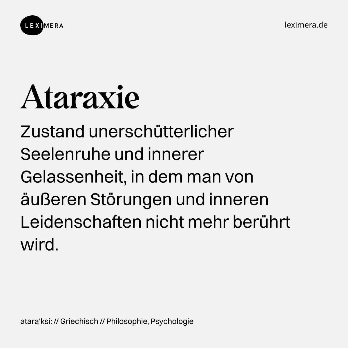 Ataraxie - Wort Bild