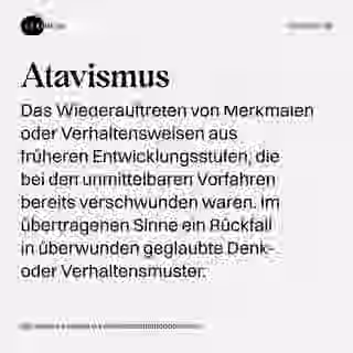 Atavismus - Visualisierung
