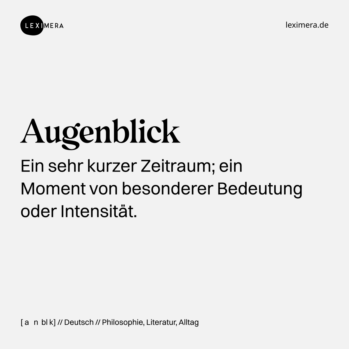 Augenblick - Visualisierung