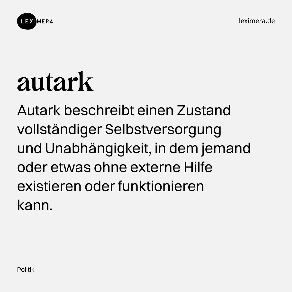 autark - Visualisierung