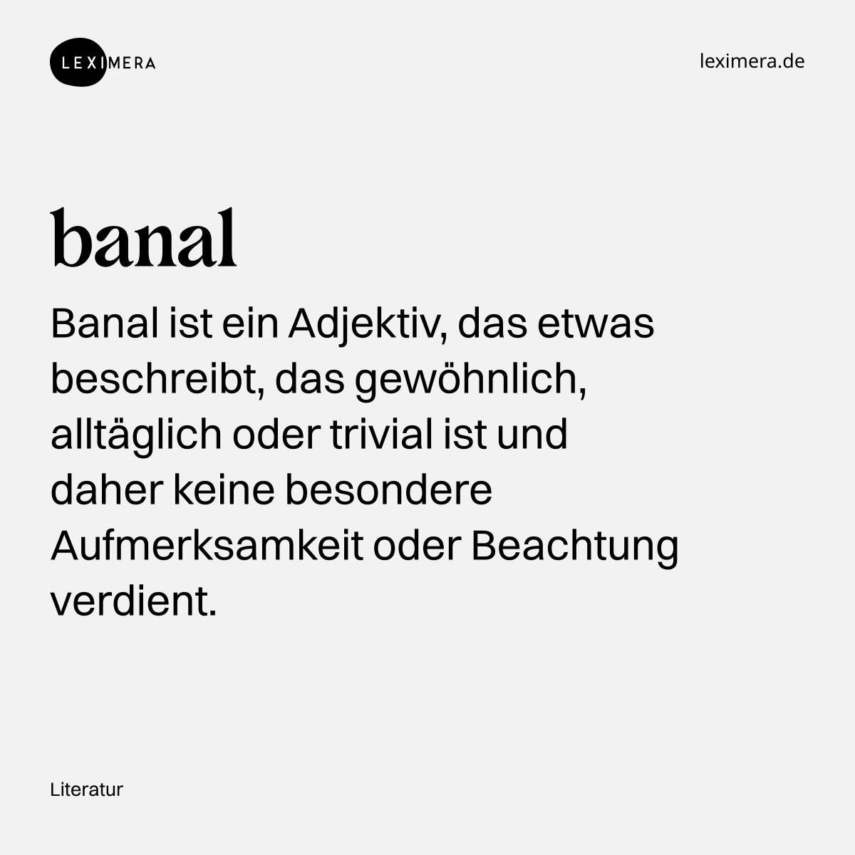 banal - Visualisierung