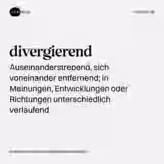 divergierend - Wort Bild
