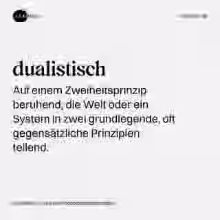 dualistisch - Wort Bild