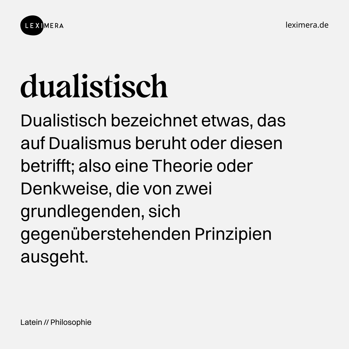 dualistisch - Wort Bild