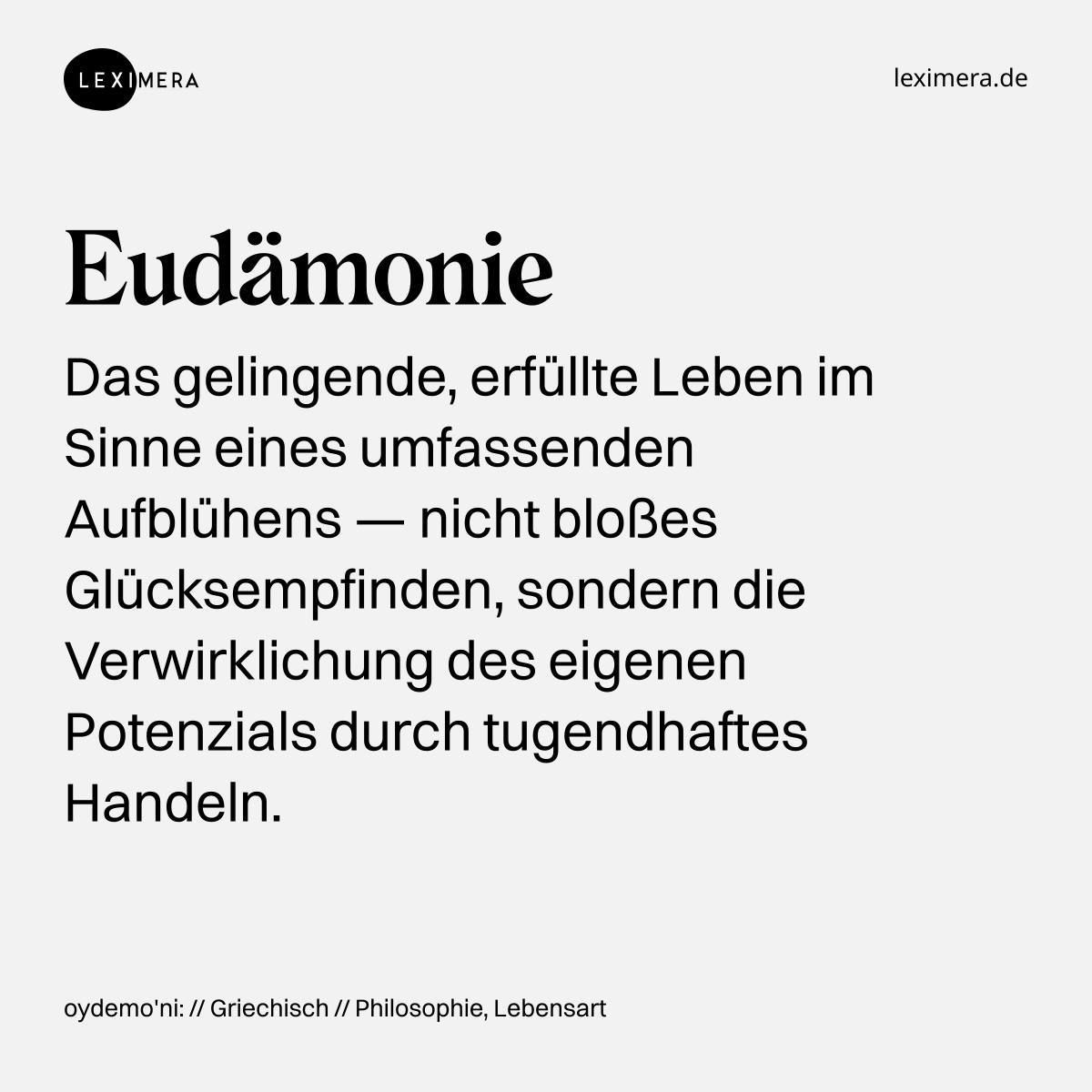 Eudämonie - Wort Bild