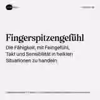 Fingerspitzengefühl - Wort Bild