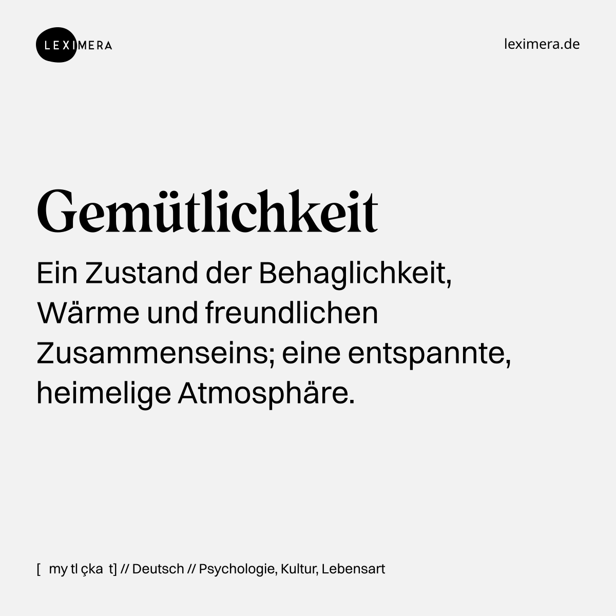 Gemütlichkeit - Visualisierung