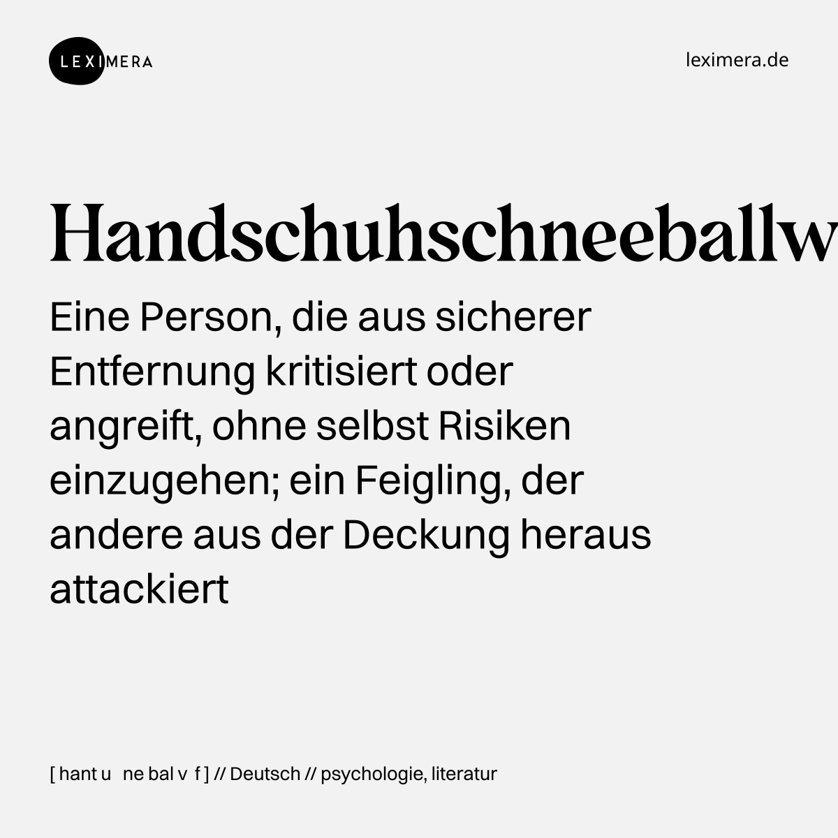 Handschuhschneeballwerfer - Wort Bild