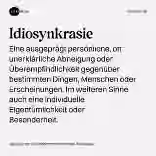 Idiosynkrasie - Wort Bild