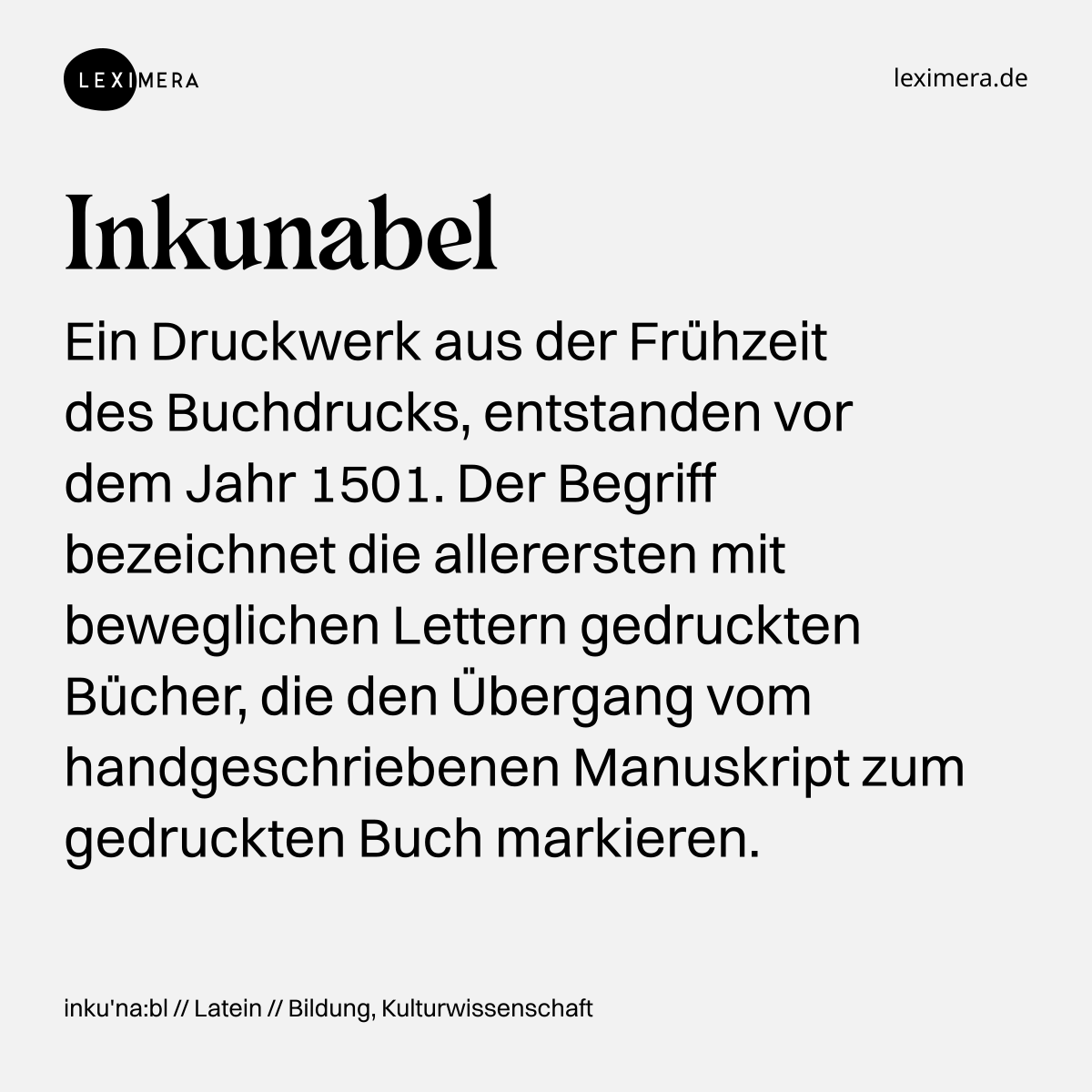 Inkunabel - Wort Bild