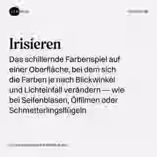 Irisieren - Wort Bild
