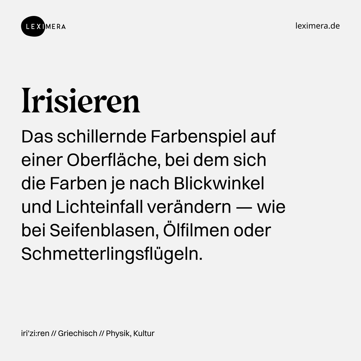 Irisieren - Wort Bild