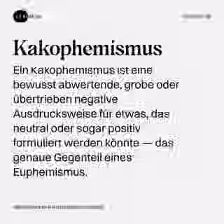 Kakophemismus - Wort Bild