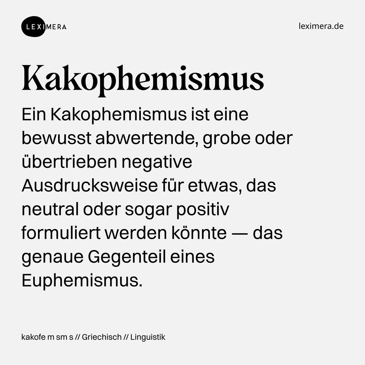 Kakophemismus - Wort Bild