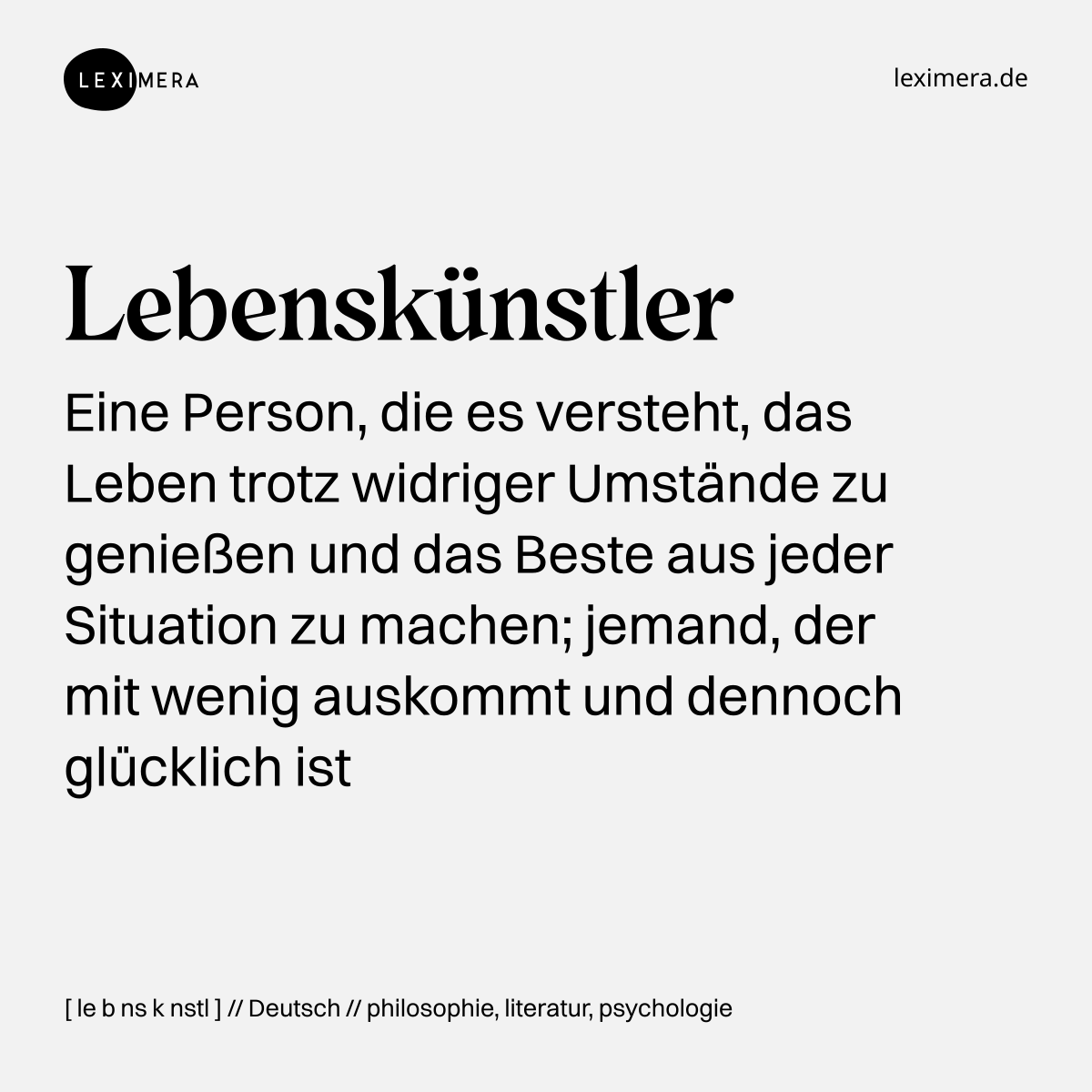 Lebenskünstler - Wort Bild