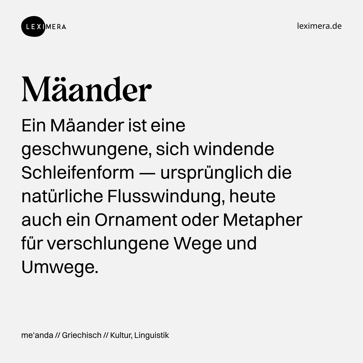 Mäander - Wort Bild