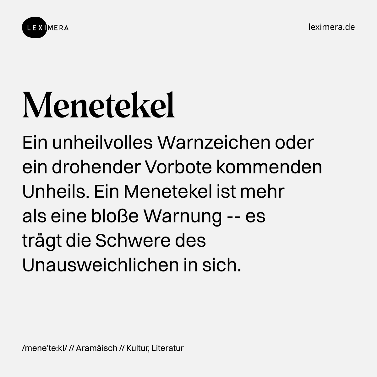 Menetekel - Wort Bild