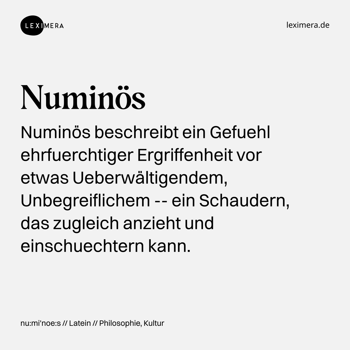 Numinös - Wort Bild
