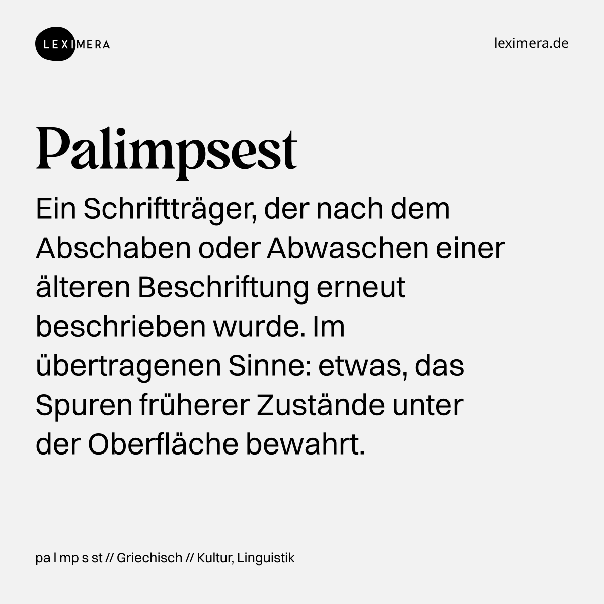 Palimpsest - Wort Bild