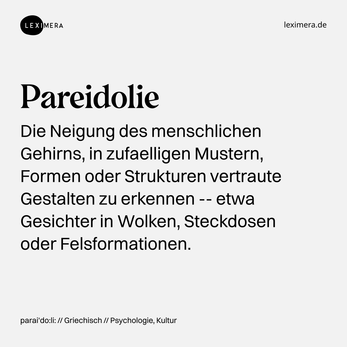 Pareidolie - Wort Bild