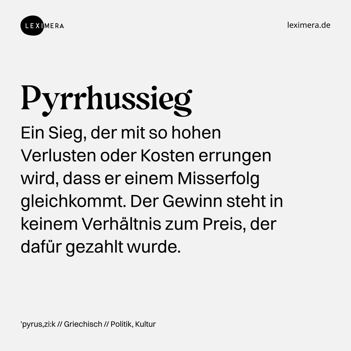 Pyrrhussieg - Wort Bild