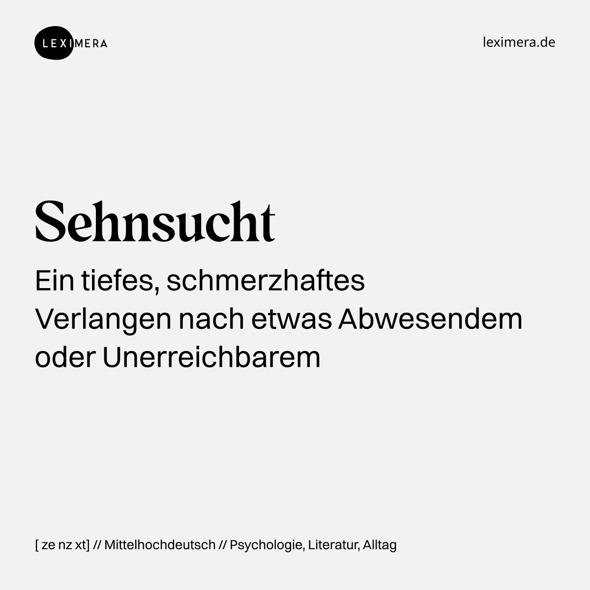 Sehnsucht - Wort Bild