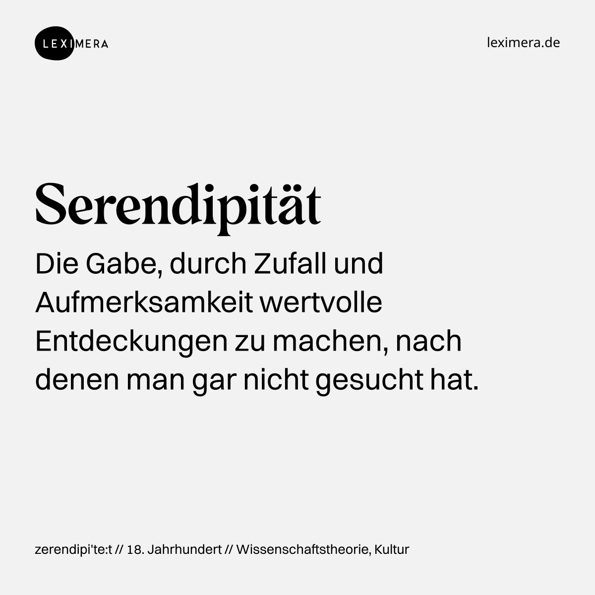 Serendipität - Wort Bild