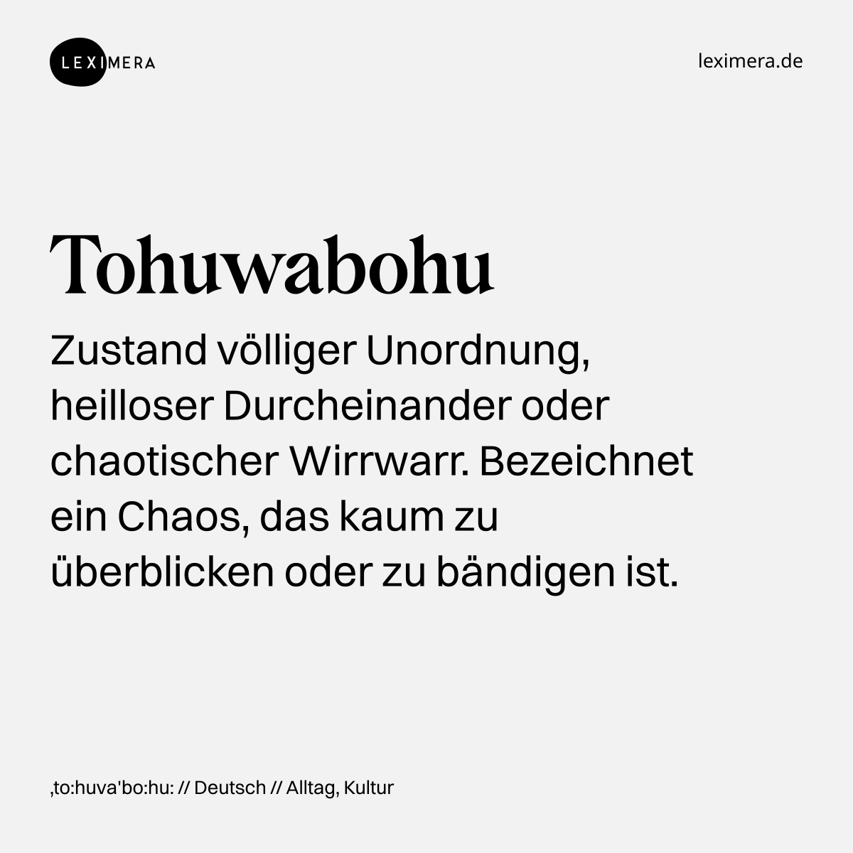 Tohuwabohu - Wort Bild