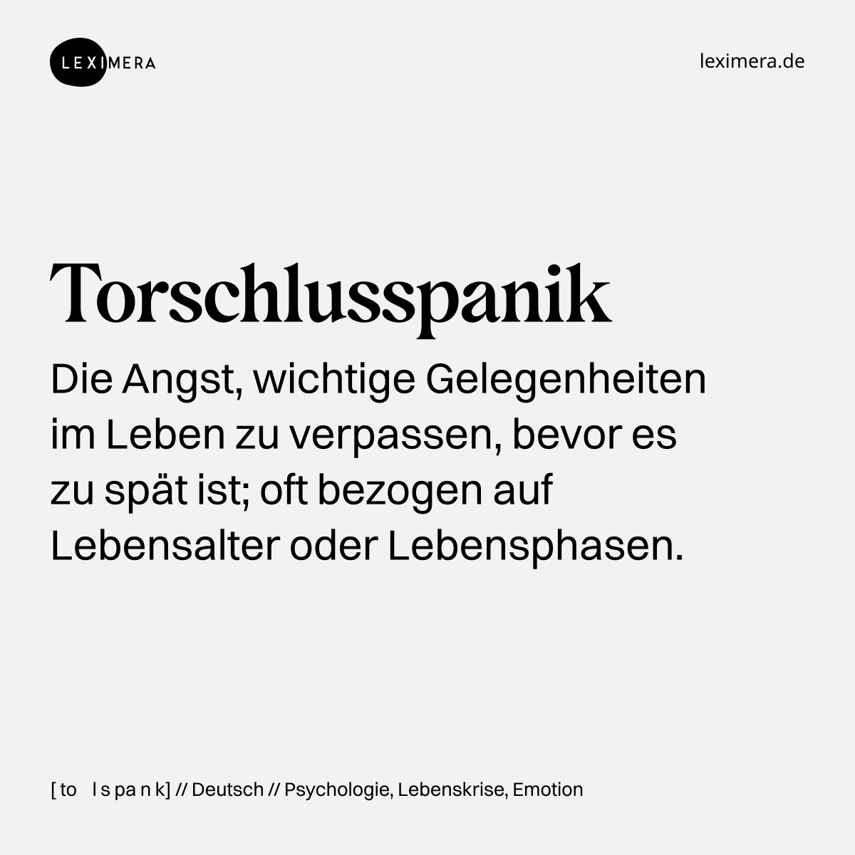 Torschlusspanik - Wort Bild