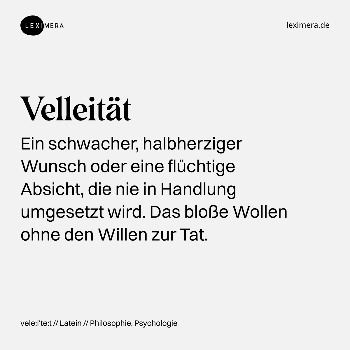 Velleität - Wort Bild