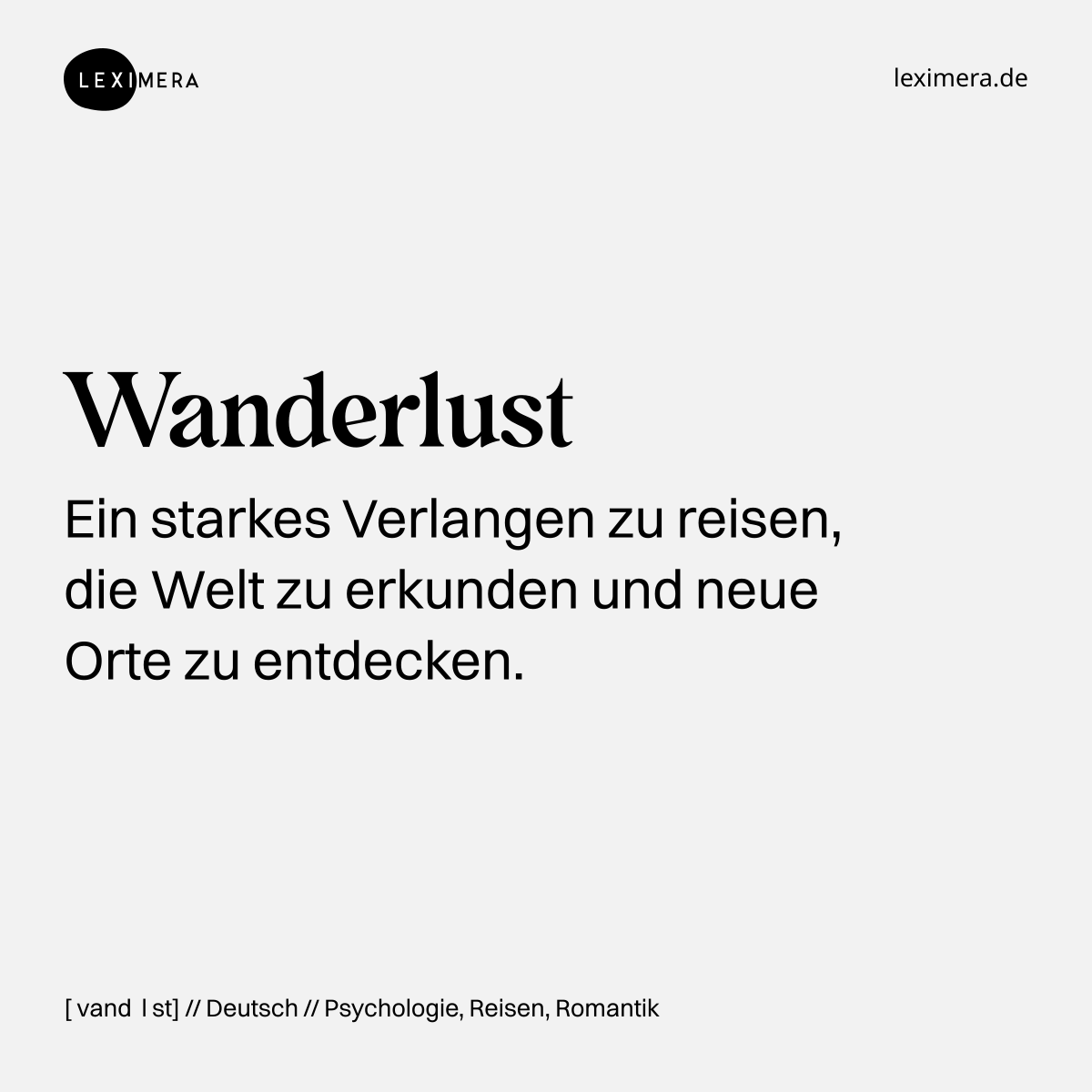 Wanderlust - Wort Bild