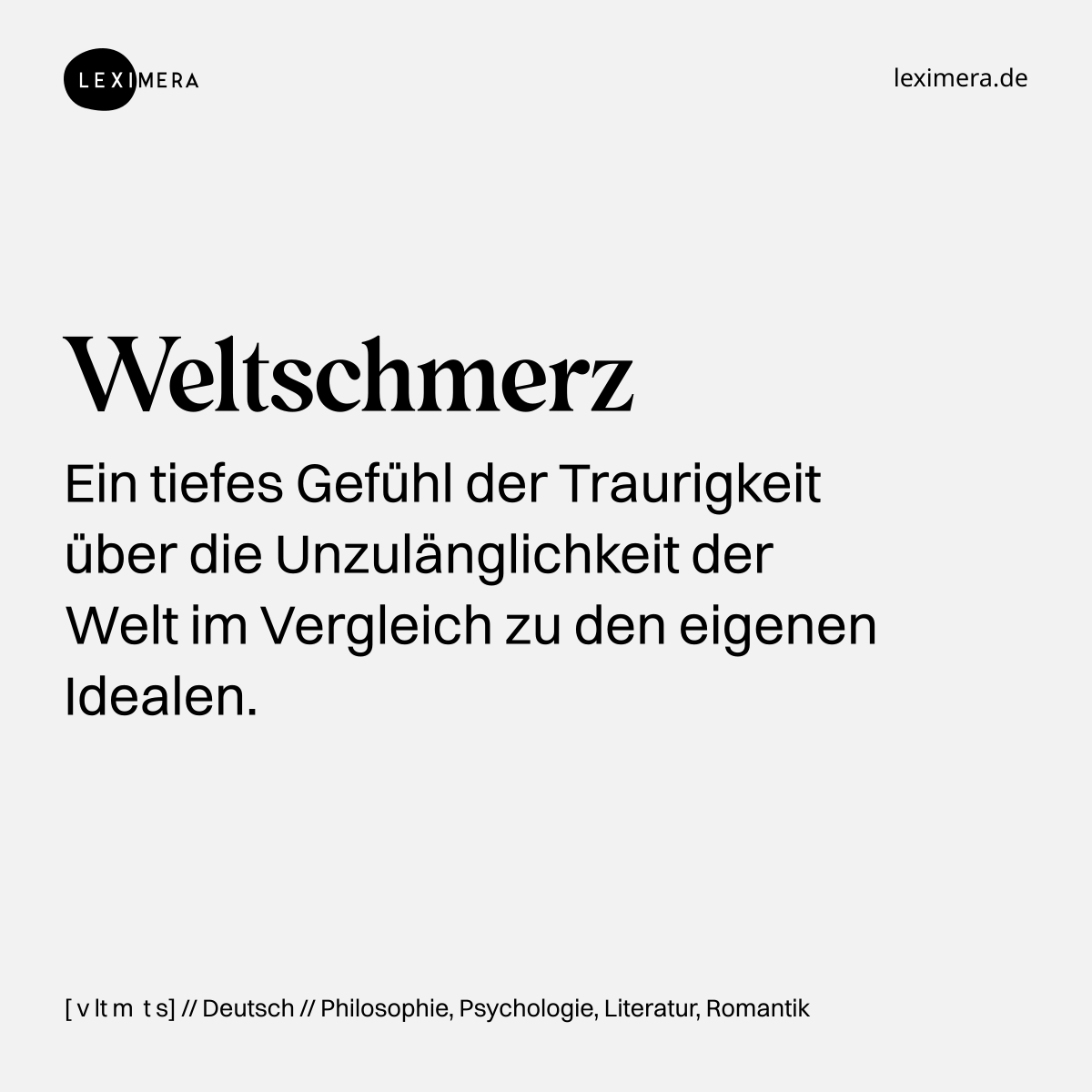 Weltschmerz - Wort Bild